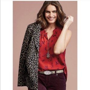 CAbi Red Floral Sketchbook Sleeveless Blouse 5222